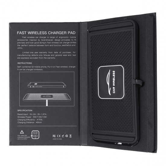 Car Wireless Charger Pad With Anti Skid Rubber Base Car Wireless Charger Pad With Anti Skid Rubber Base