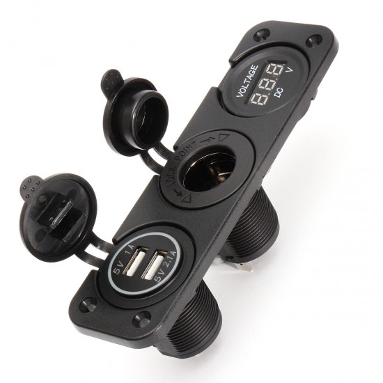 DC 12V Dual Usb Charger Car Cigarette Lighter Socket Lighter Adapter Outlet Volt Meterr DC 12V Dual Usb Charger Car Cigarette Lighter Socket Lighter Adapter Outlet Volt Meterr