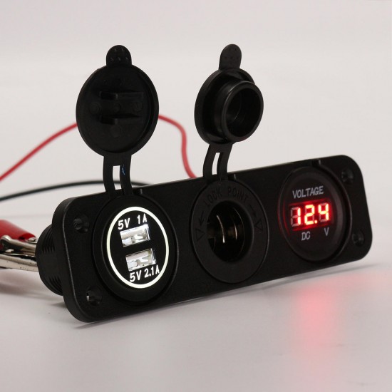 DC 12V Dual Usb Charger Car Cigarette Lighter Socket Lighter Adapter Outlet Volt Meterr DC 12V Dual Usb Charger Car Cigarette Lighter Socket Lighter Adapter Outlet Volt Meterr