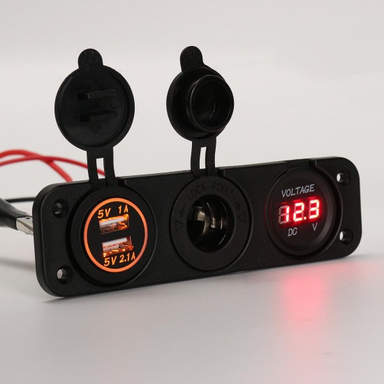 DC 12V Dual Usb Charger Car Cigarette Lighter Socket Lighter Adapter Outlet Volt Meterr DC 12V Dual Usb Charger Car Cigarette Lighter Socket Lighter Adapter Outlet Volt Meterr