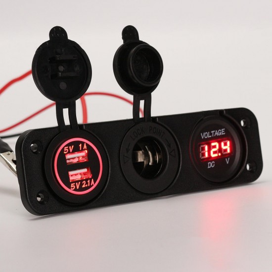 DC 12V Dual Usb Charger Car Cigarette Lighter Socket Lighter Adapter Outlet Volt Meterr DC 12V Dual Usb Charger Car Cigarette Lighter Socket Lighter Adapter Outlet Volt Meterr