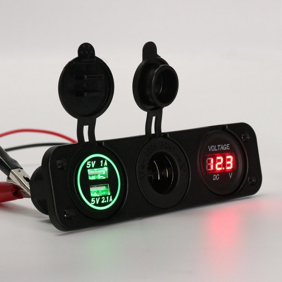 DC 12V Dual Usb Charger Car Cigarette Lighter Socket Lighter Adapter Outlet Volt Meterr DC 12V Dual Usb Charger Car Cigarette Lighter Socket Lighter Adapter Outlet Volt Meterr