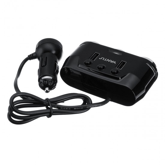 Dual USB Port 3Way Auto Car Charger Cigarette Lighter Socket DC 12V Plug Adapter Dual USB Port 3Way Auto Car Charger Cigarette Lighter Socket DC 12V Plug Adapter