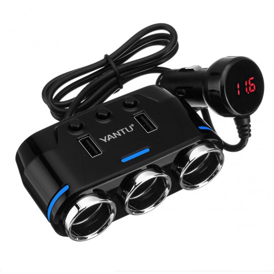 Dual USB Port 3Way Auto Car Charger Cigarette Lighter Socket DC 12V Plug Adapter Dual USB Port 3Way Auto Car Charger Cigarette Lighter Socket DC 12V Plug Adapter