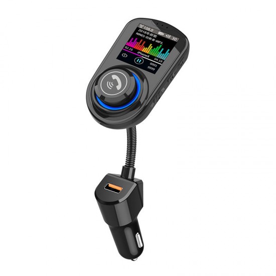 G45 1.8 Inch Colorful QC3.0 Fast Car Charger Bluetooth MP3 Player EQ Audio Frequency FM Transmitter