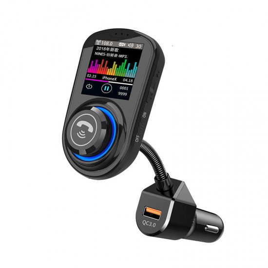 G45 1.8 Inch Colorful QC3.0 Fast Car Charger Bluetooth MP3 Player EQ Audio Frequency FM Transmitter