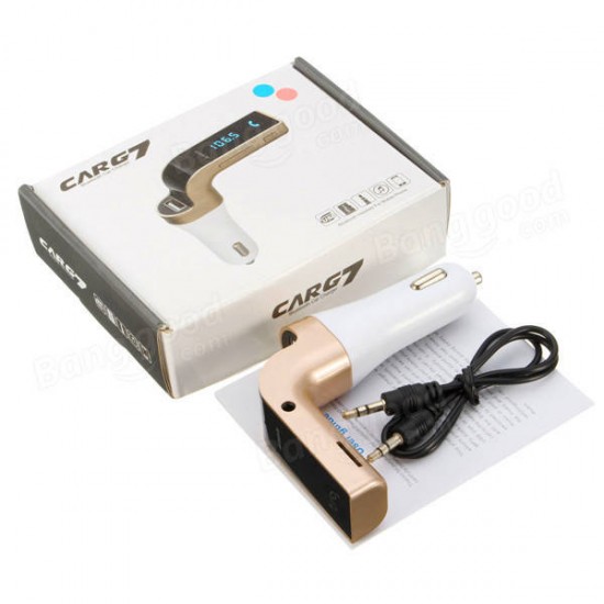 G7 Car Kit bluetooth Hands Free FM Transmitter Radio MP3 AUX Player USB Charger