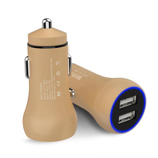 GS-C0061 5V 2.4A Metal Dual USB Mobile Phone Tablet Car Charger With LED Light GS-C0061 5V 2.4A Metal Dual USB Mobile Phone Tablet Car Charger With LED Light