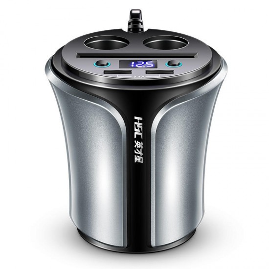 108D Gray Blue Car Charger With Digital Voltage 108D Gray Blue Car Charger With Digital Voltage