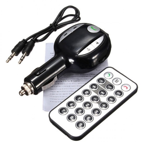 Hands Free Wireless FM Transimittervs Modulator MP3 Player USB TF w/Remote