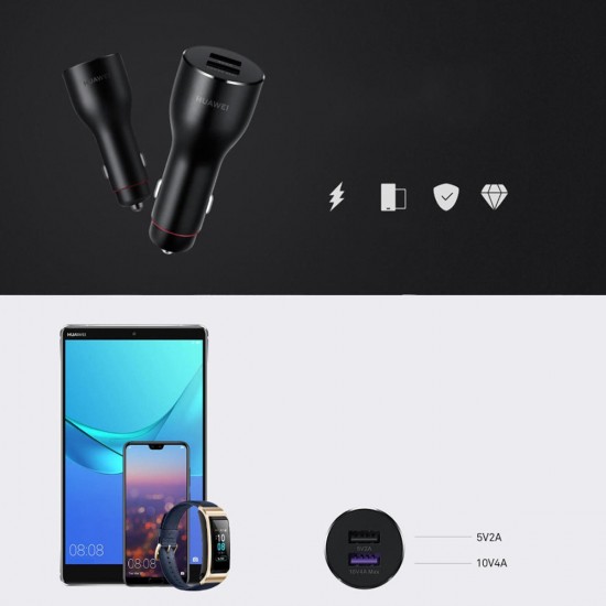 Huawei 40W SuperCharge Car Charger 40W Max 10V 4A Dual USB 5A Type C Cable Included Huawei 40W SuperCharge Car Charger 40W Max 10V 4A Dual USB 5A Type C Cable Included