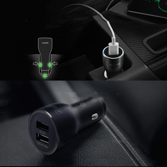 Huawei 40W SuperCharge Car Charger 40W Max 10V 4A Dual USB 5A Type C Cable Included