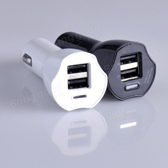 JC09 Universal 2A Double USB Car Charger for Mobile Phone iPhone 6 5 HTC