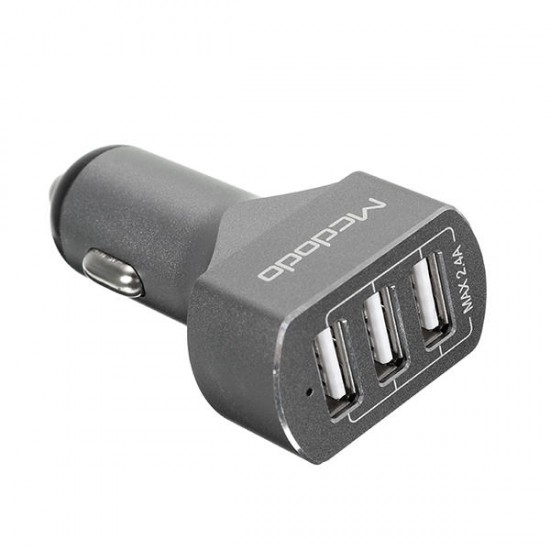 CC-222 5.2A 3-USB Ports Fast Charging Car Charger Rose Gold Grey