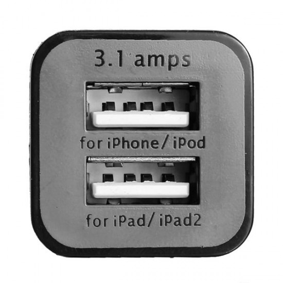 Mini Dual Port USB Car Charger 3.1A Car Adapter For iPhone iPad