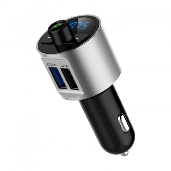 Mini LED Display Dual USB bluetooth Hands-free Smart Quick Wireless 3.6A Car Charger with Microphone Mini LED Display Dual USB bluetooth Hands-free Smart Quick Wireless 3.6A Car Charger with Microphone