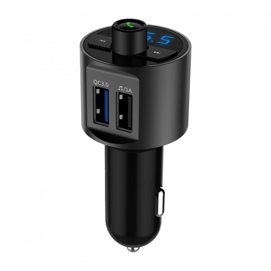 Mini LED Display Dual USB bluetooth Hands-free Smart Quick Wireless 3.6A Car Charger with Microphone