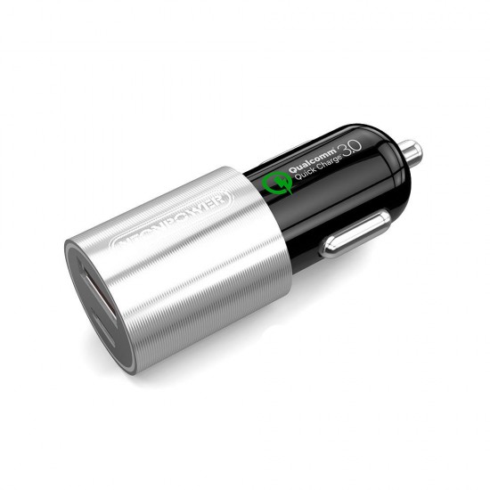 2 Port USB Car Charger Quick 3.0 QC 2.0 Compatible and Type C 3A Fast Charging