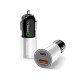 2 Port USB Car Charger Quick 3.0 QC 2.0 Compatible and Type C 3A Fast Charging