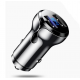 Nickel Color DC 12-24V 4.8A Universal Car Charger Dual USB Fast Charging Zinc Alloy Smart LED Display