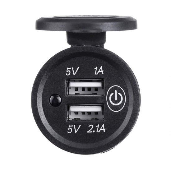 P1-S Touch Switch 2.1A+1A Dual USB Car Motorized Motor Home Modified Charger Mobile Phone 12-24V with Plug or with Power Cable P1-S Touch Switch 2.1A+1A Dual USB Car Motorized Motor Home Modified Charger Mobile Phone 12-24V with Plug or with Power Cable
