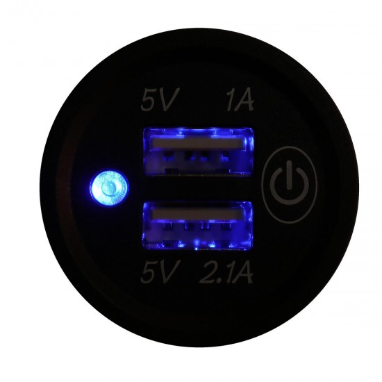 P1-S Touch Switch 2.1A+1A Dual USB Car Motorized Motor Home Modified Charger Mobile Phone 12-24V with Plug or with Power Cable P1-S Touch Switch 2.1A+1A Dual USB Car Motorized Motor Home Modified Charger Mobile Phone 12-24V with Plug or with Power Cable