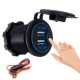 P15-S Touch Switch with Power Cord 2.1A+2.1A Dual USB Car Motorized Modified Charger Mobile Phone 12-24V
