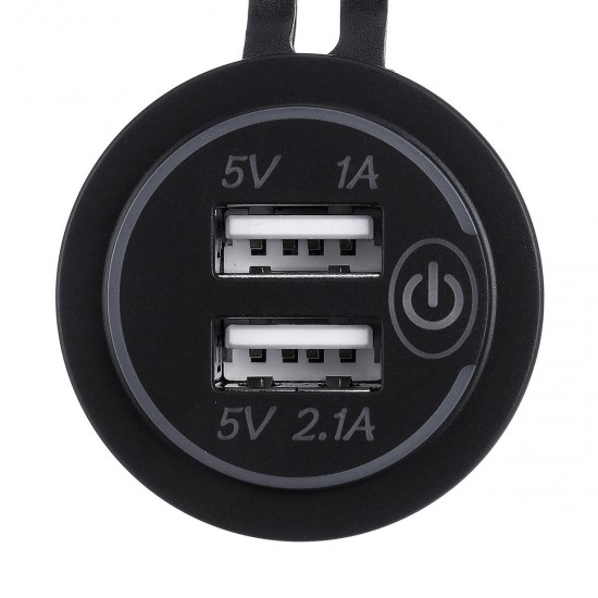 P8-S Touch Switch with Power Cord 2.1A+1A Dual USB Car Motorized Modified Charger Phone 12-24V P8-S Touch Switch with Power Cord 2.1A+1A Dual USB Car Motorized Modified Charger Phone 12-24V