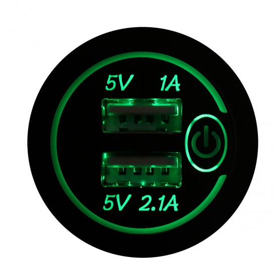 P8-S Touch Switch with Terminal 2.1A+1A Dual USB Car motorized Motor Home Modified Charger Phone 12-24V