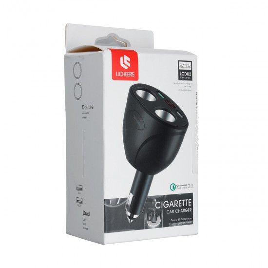 QC3.0 C igarette Lig hter Car USB 12V-24V 2 Port Charger Socket Splitter Plug Adapter Car Charger 2in1 QC3.0 C igarette Lig hter Car USB 12V-24V 2 Port Charger Socket Splitter Plug Adapter Car Charger 2in1