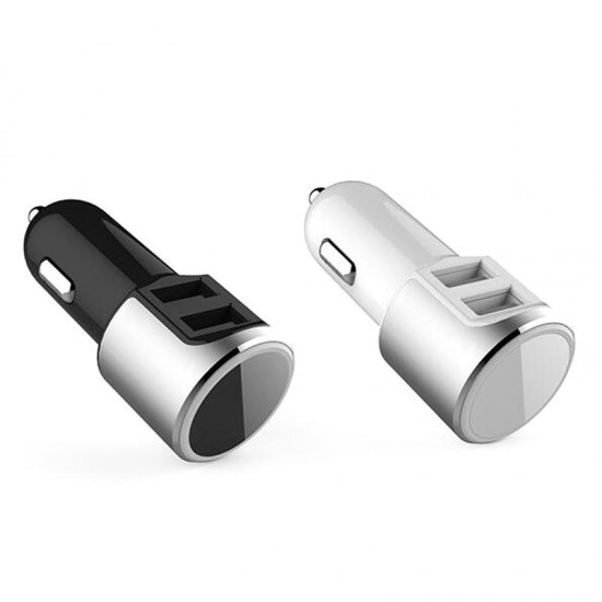 R70 Overload Protection Dual USB Interface Portable Car Charger for Smartphones
