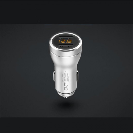 SAST AY T65 3.6A Smart Fast Dual USB LED Voltage Detection Car Charger