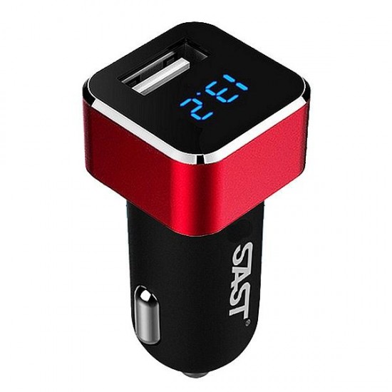 SAST Universal 2.1A USB Car Charger Auto Voltage Monitor & Cigarette For iPad Smartphone