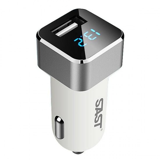 SAST Universal 2.1A USB Car Charger Auto Voltage Monitor & Cigarette For iPad Smartphone