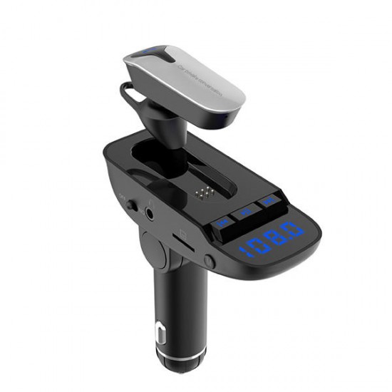 ER9 Wireless bluetooth V4.2 Headset FM Transmitter Car MP3 Adapter Car Kit TF SD Card USB Port