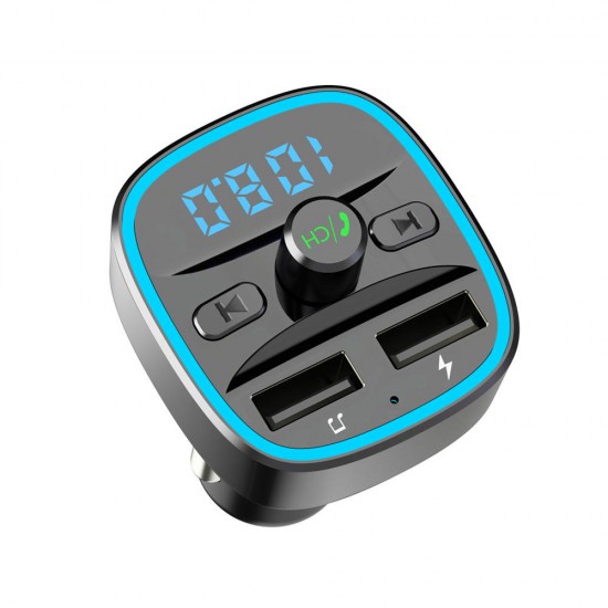 T25 Car Charger MP3 Bluetooth 5.0 DC 5V 2.4A MAX Voice Navigation