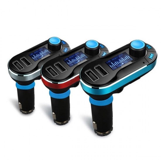 T66 Car MP3 Player Car Kit FM Transmitter Dual USB Car Charger