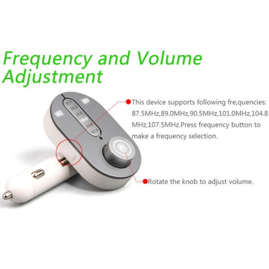 T9 bluetooth Car Kit Hands Free FM Transimittervs MP3 Player Car Charger
