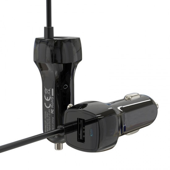 TYPE-C Interface 2.4A USB Fast Charge Car Charger with 1.5 Meters Spring Line TYPE-C Interface 2.4A USB Fast Charge Car Charger with 1.5 Meters Spring Line