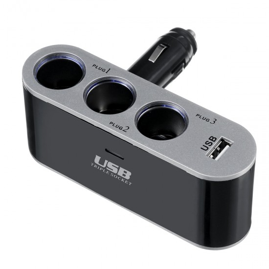 USB Car Charger Smart IC 3 Socket Lighter Phone Adapter Accessories USB Car Charger Smart IC 3 Socket Lighter Phone Adapter Accessories