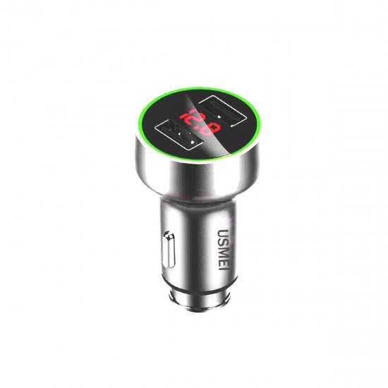 C7 Zinc Alloy 3.6A Dual USB Car Charger Breathing Light With Voltage Current LED Display C7 Zinc Alloy 3.6A Dual USB Car Charger Breathing Light With Voltage Current LED Display