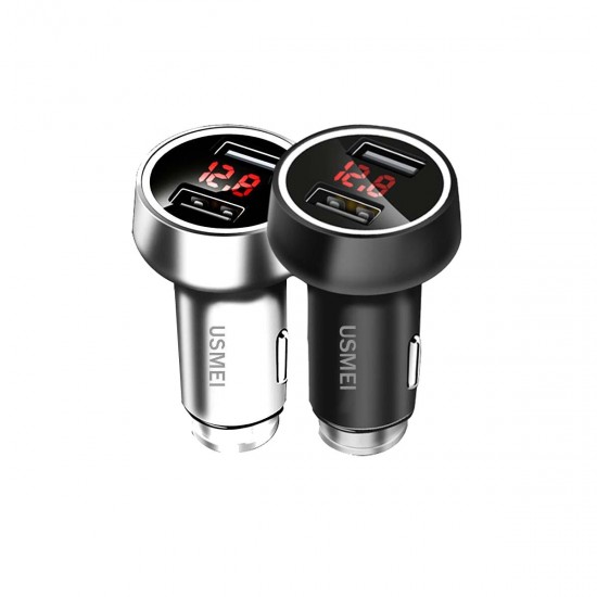 C7 Zinc Alloy 3.6A Dual USB Car Charger Breathing Light With Voltage Current LED Display C7 Zinc Alloy 3.6A Dual USB Car Charger Breathing Light With Voltage Current LED Display