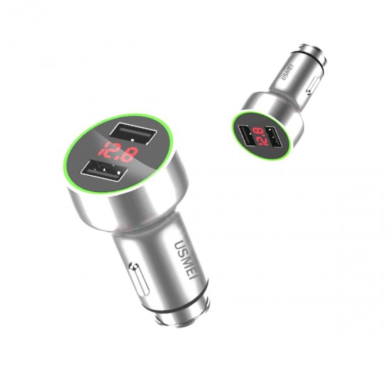 C7 Zinc Alloy 3.6A Dual USB Car Charger Breathing Light With Voltage Current LED Display C7 Zinc Alloy 3.6A Dual USB Car Charger Breathing Light With Voltage Current LED Display