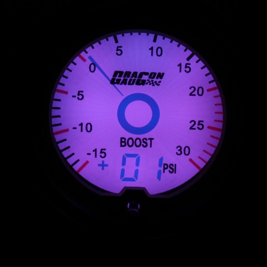 Universal 2 Inch 52mm PSI Boost Gauge Digital LED Light Display Car Meter