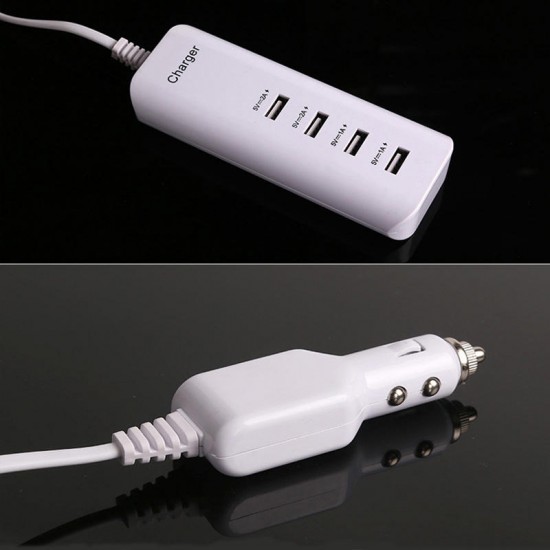 Universal 4 Ports USB Travel Mobile Phone Car Charger 5V 3A Smart Charging Head Smart Phone Adapter