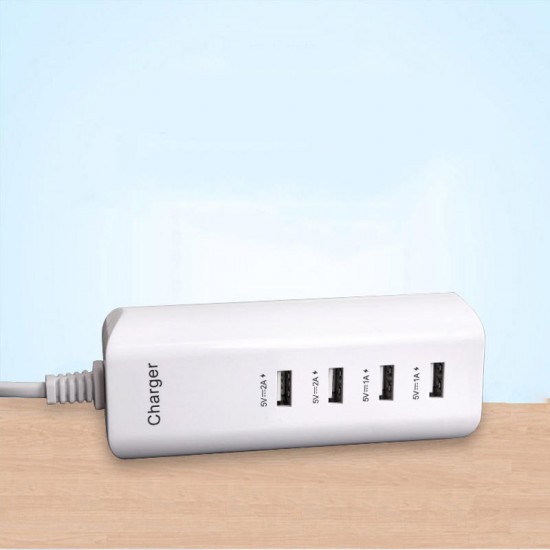 Universal 4 Ports USB Travel Mobile Phone Car Charger 5V 3A Smart Charging Head Smart Phone Adapter