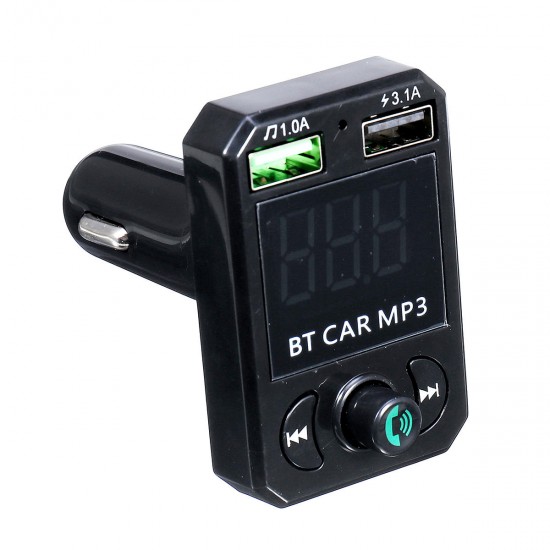 Wireless Bluetooth Handsfree 3.1A Fast Charge Car Kit FM Transmitter MP3 Player Dual USB Charger Wireless Bluetooth Handsfree 3.1A Fast Charge Car Kit FM Transmitter MP3 Player Dual USB Charger