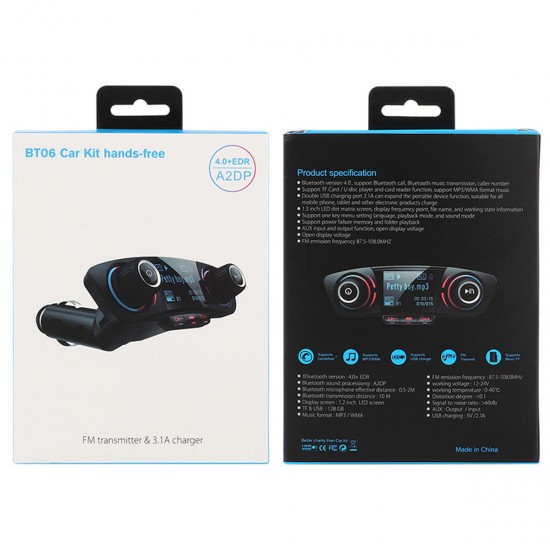 Wireless bluetooth Handsfree Voice Navigation Car Kit FM Transmitter MP3 Player USB Charger AUX Wireless bluetooth Handsfree Voice Navigation Car Kit FM Transmitter MP3 Player USB Charger AUX
