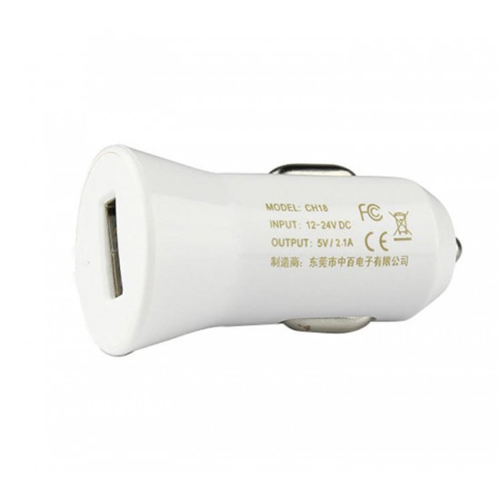 CH18A USB Car Charger 5V 2.1A for iPhone Xiaomi Samsung Digital USB Port Electrric Device