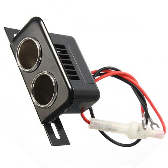 12V Car Motor Bike Tractor Boat Cigarette Lighter Double Socket Plug